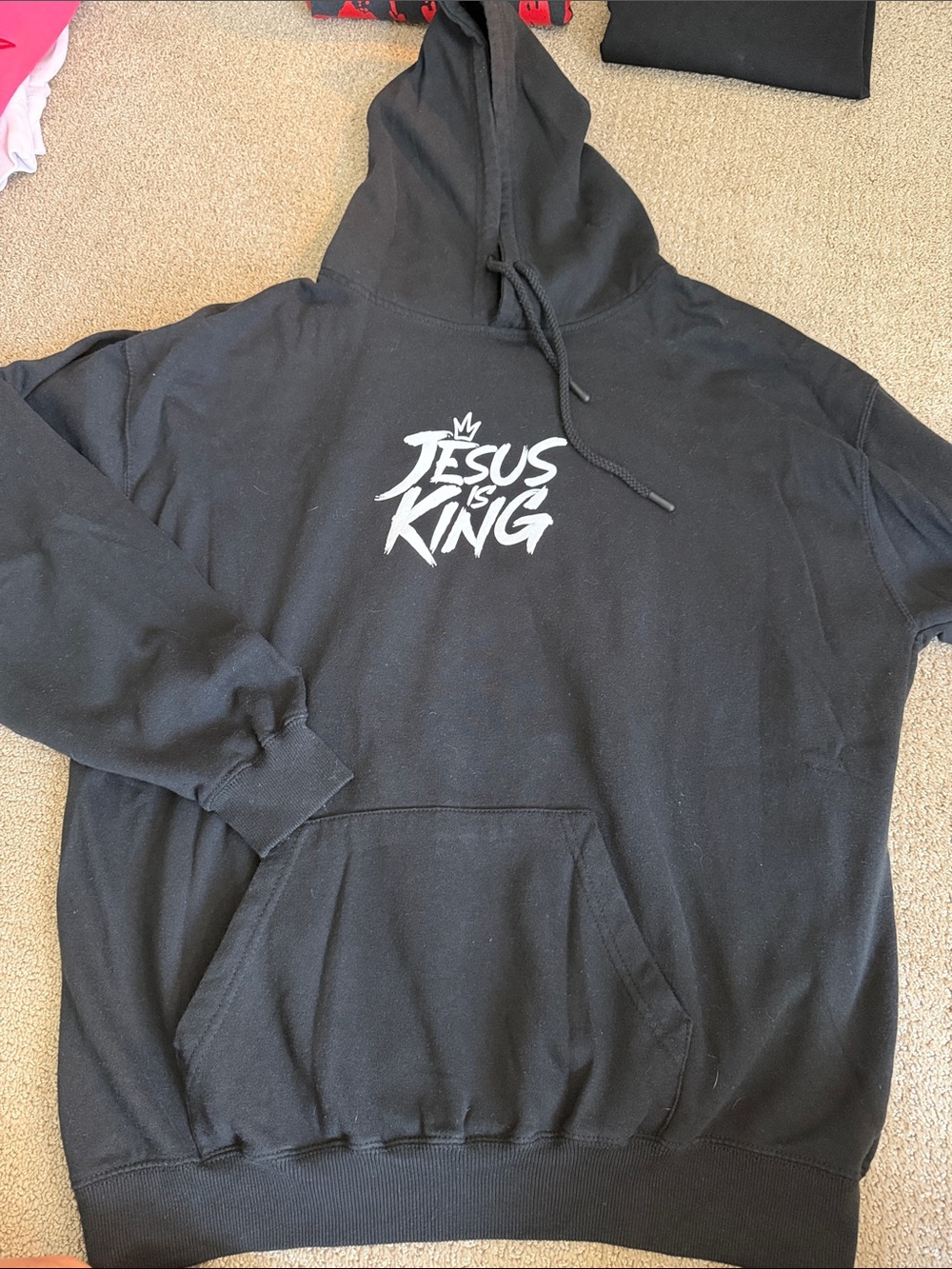 Jesus Is King Black Pullover Hoodie size XL NWOT